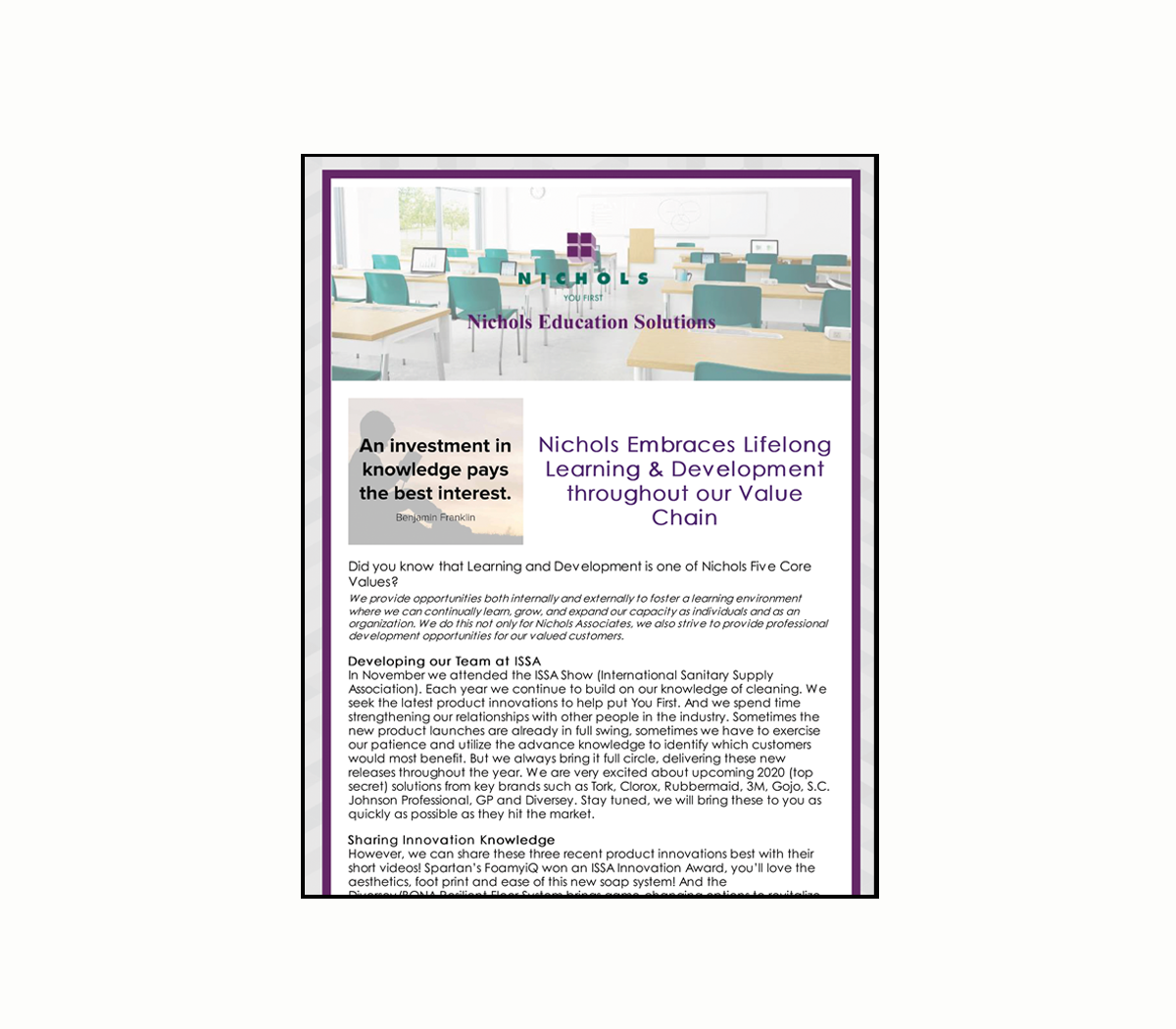 Nichols Education eNewsletter