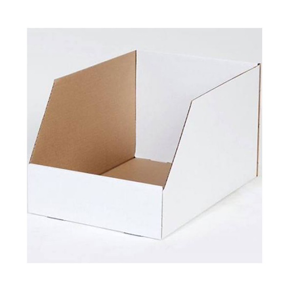 CORRUGATED BIN 8X24X12 WHITE JUMBO 200# 25/BD