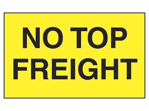 3X5 'No Top Freight' Fluorescent Yellow Label 500/Roll