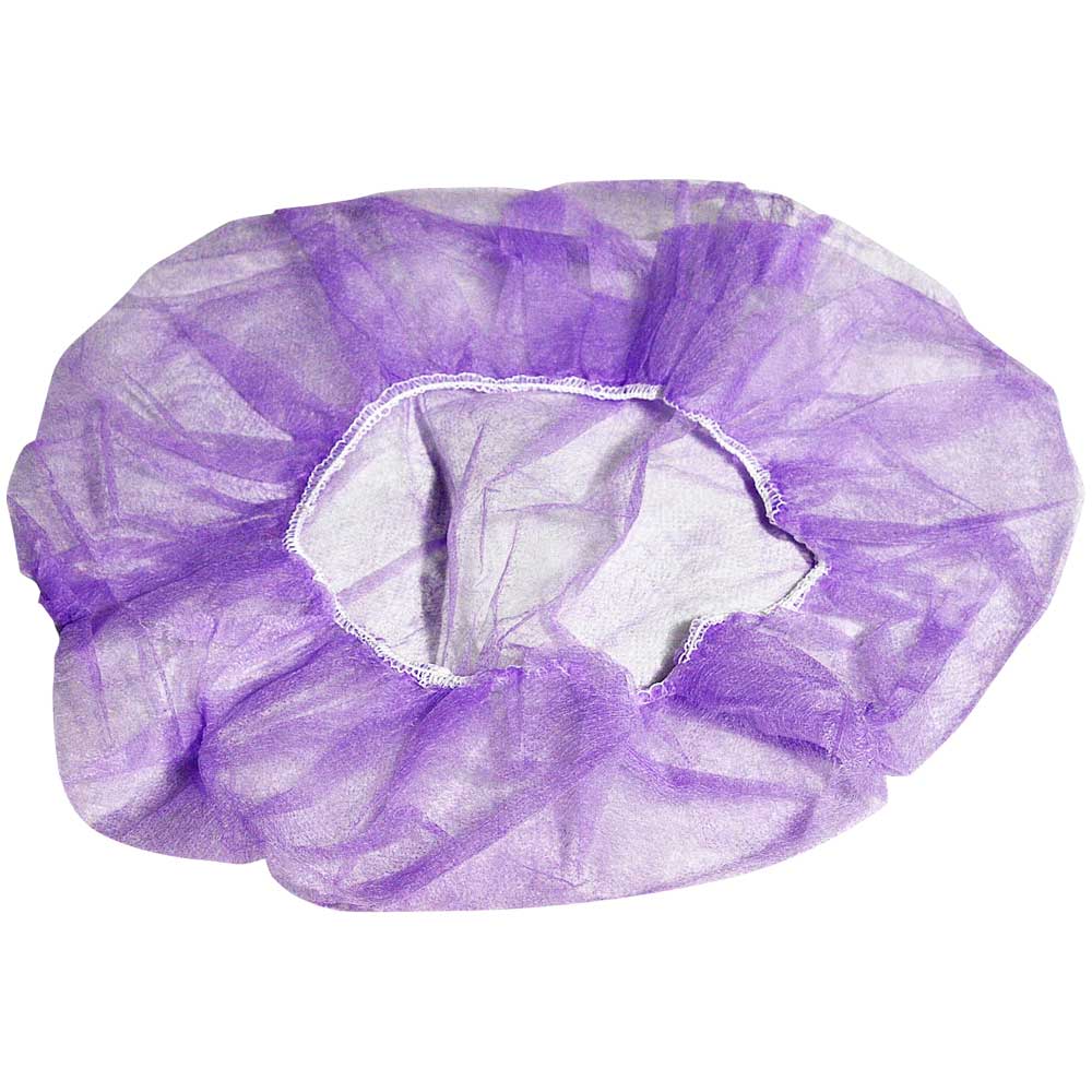 purple disposable hair bouffant