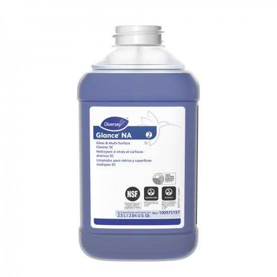 jug of blue liquid with label