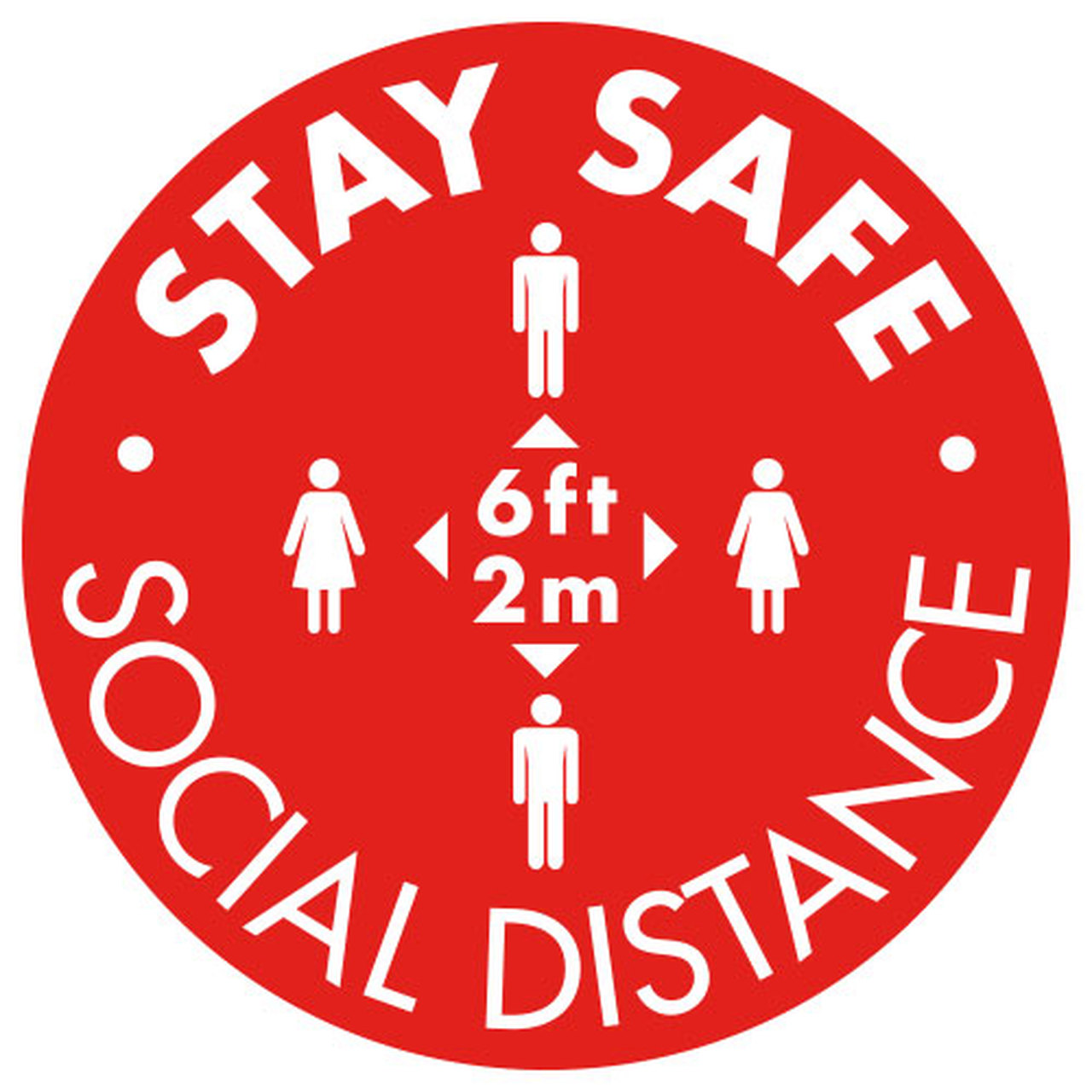 16" Social Distancing Floor Decal Red Pack of 10