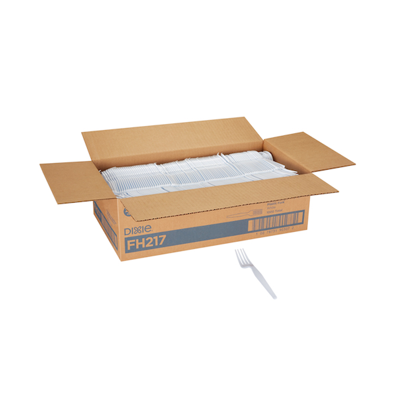 DIXIE HEAVY WEIGHT WHITE PLASTIC FORK 1000/CS