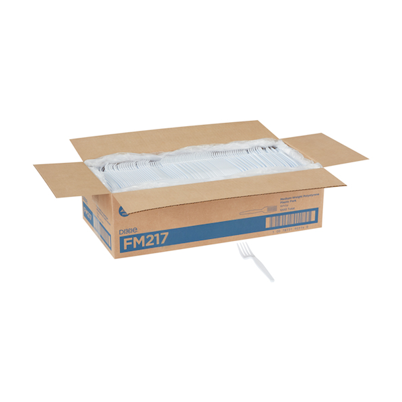 FORK DIXIE MEDIUM WEIGHT PLASTIC WHITE