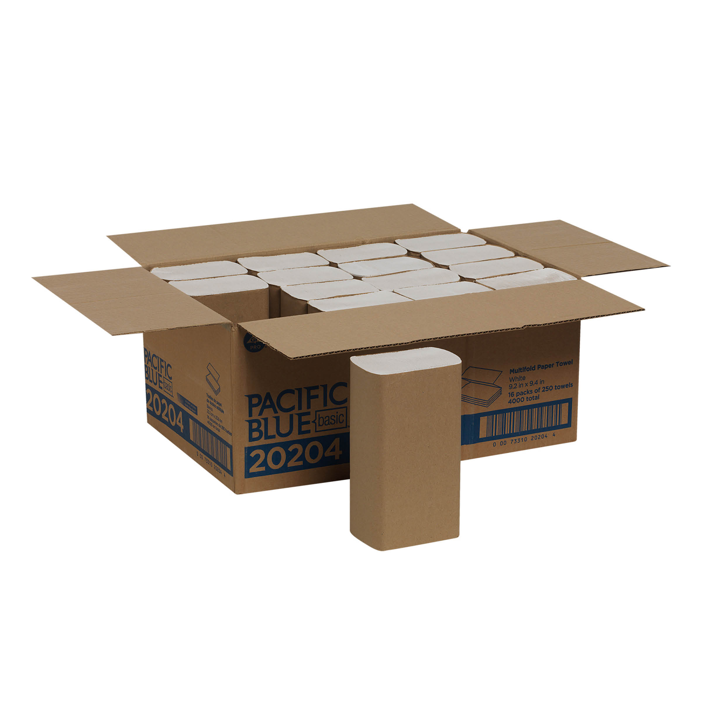 GP PRO Pacific Blue Basic Multifold Paper Towels, White 250/Pack (16 per case)