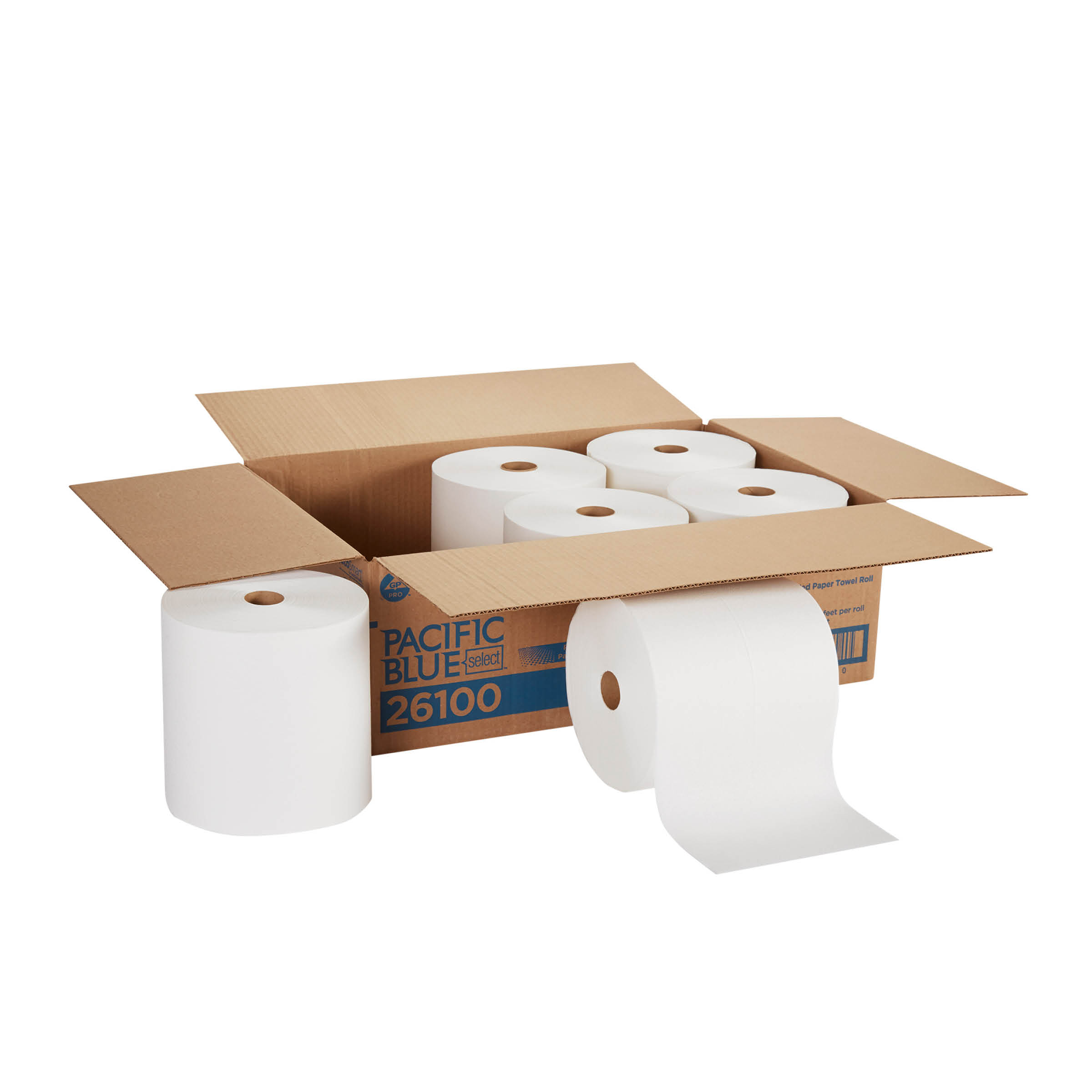 GP PRO Pacific Blue Select Recycled Paper Towel Roll, White, 26100; 1000 Ft/Roll, 6 Rolls/Case