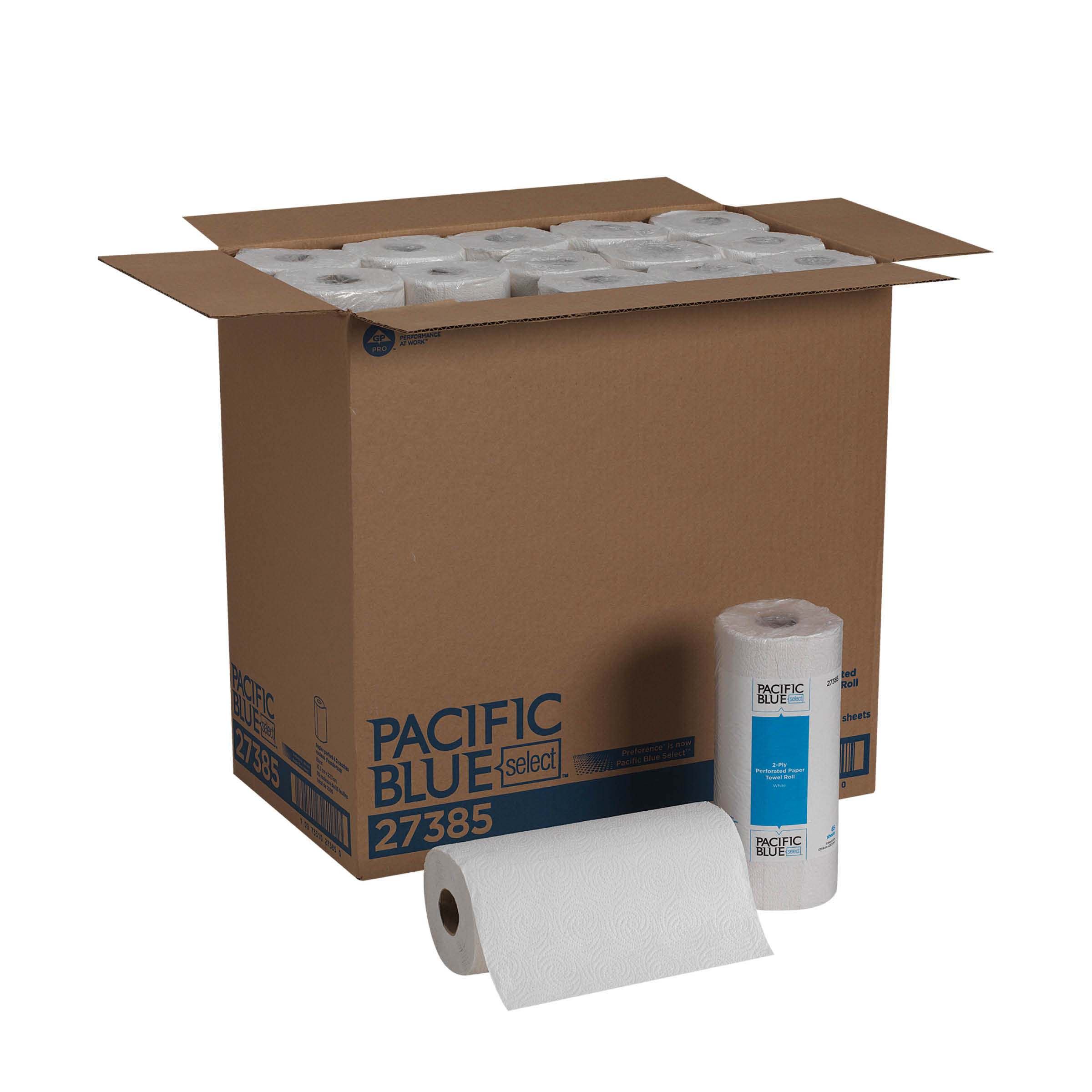 GP PRO Pacific Blue Select 2-Ply Perforated Roll Paper Towel, White, 27385, 85 Sheets/Roll, 30 Rolls/Case