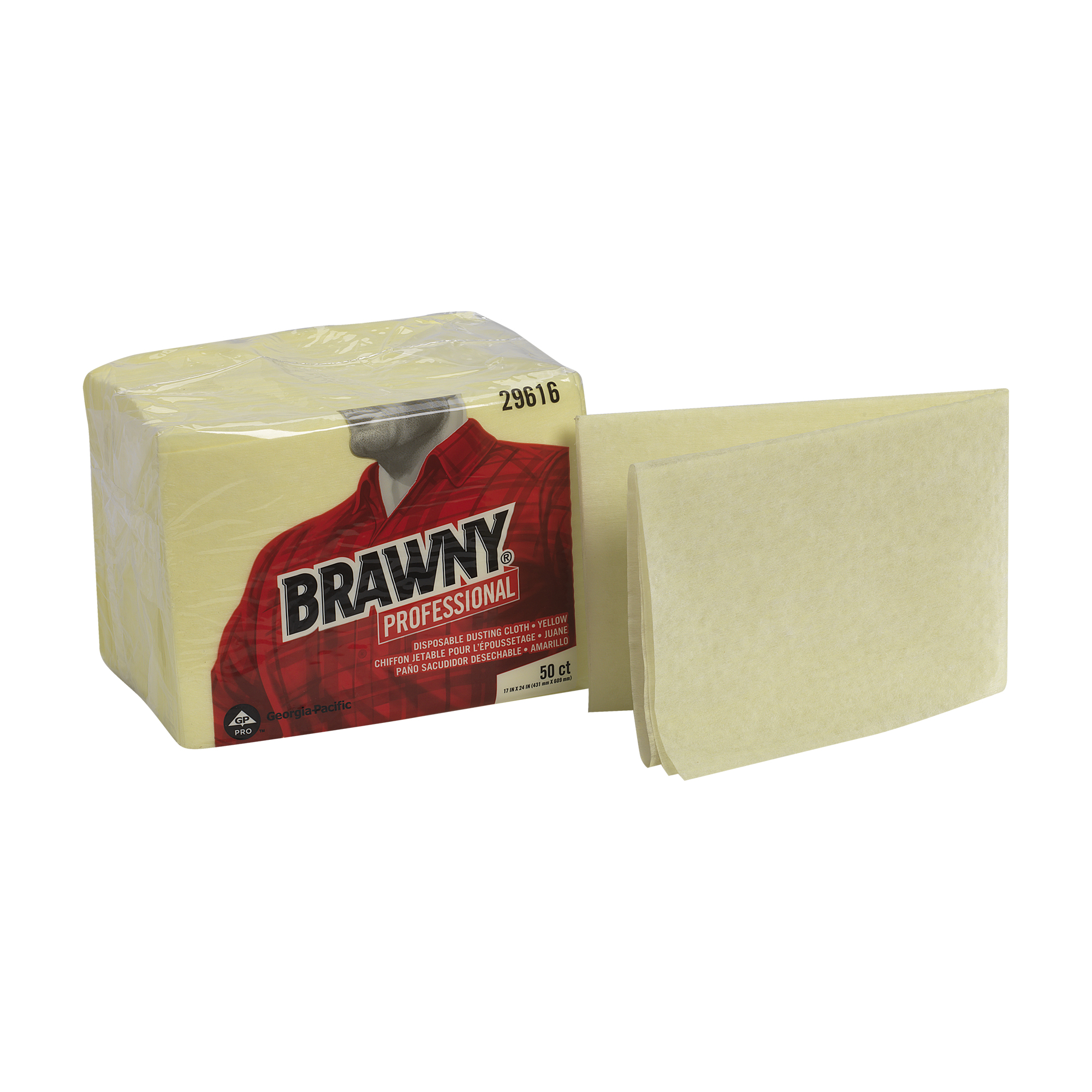 GP PRO Brawny® Professional Disposable Dusting Cloth, 17" x 24", Yellow