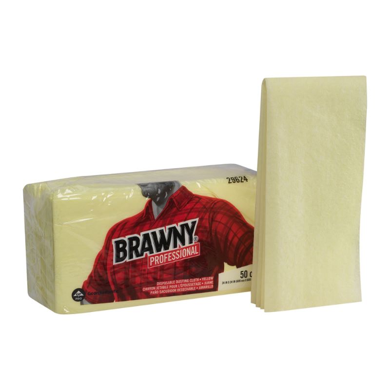 GP PRO Brawny® Professional Disposable Dusting Cloth, 24" x 24", Yellow