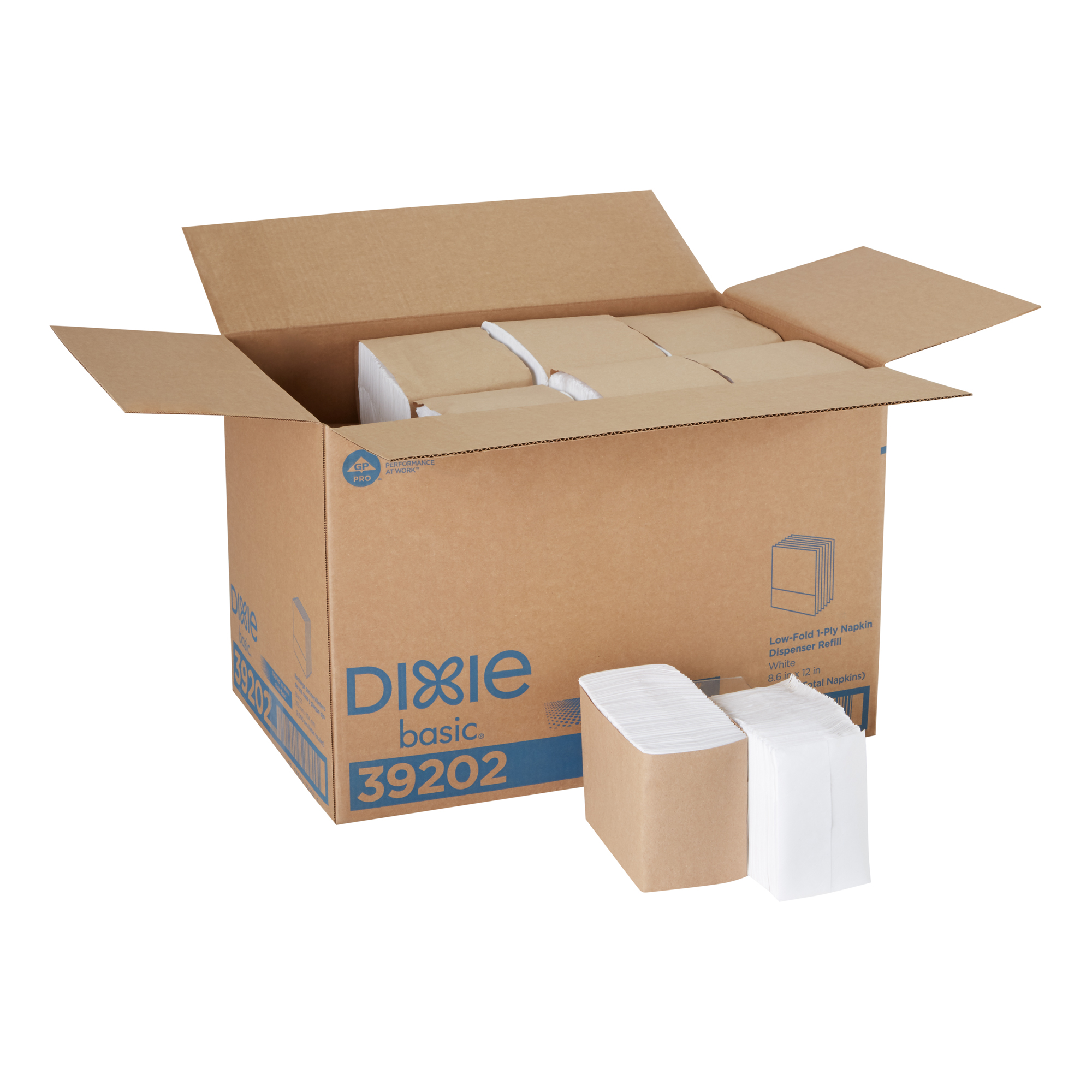 GP PRO Dixie Basic® Low-Fold 1-Ply Napkin Dispenser Refill, White