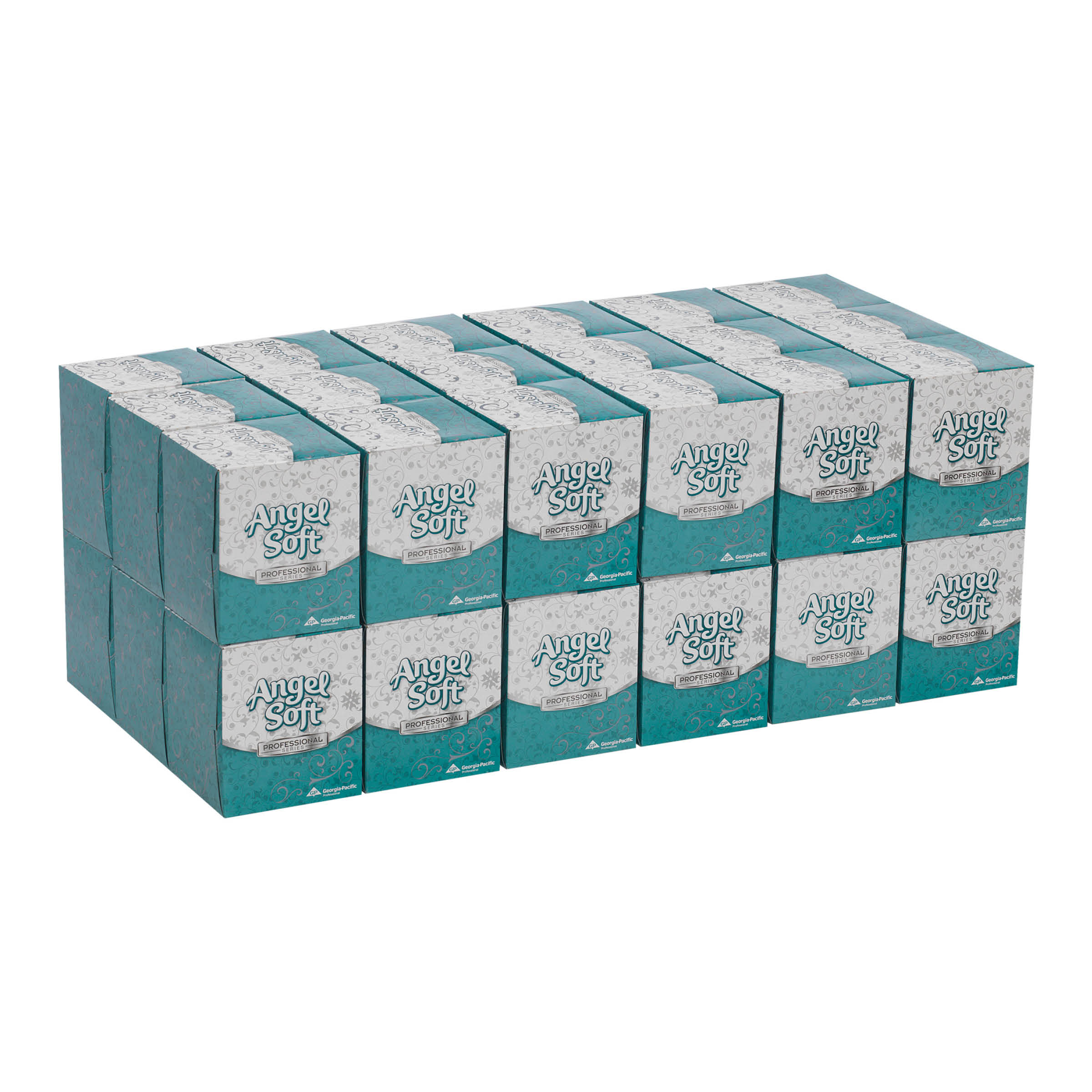 GP PRO Angel Soft Professional Series® 2-Ply Facial Tissue, Cube Box, 46580, 96 SHEETS/ BOX, 36 BOXES/CASE