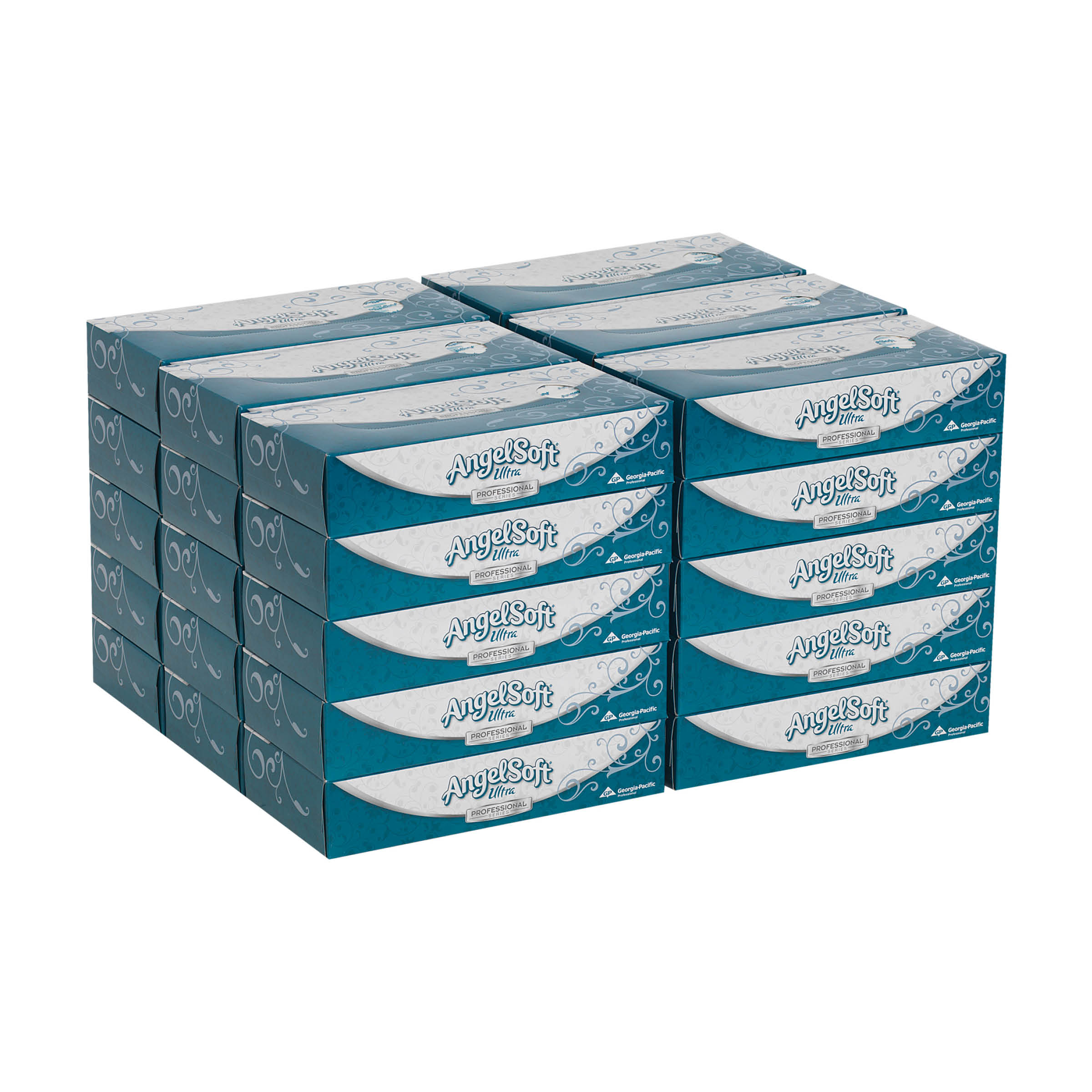 GP PRO Angel Soft Ultra Professional Series® Premium 2-Ply Facial Tissue, Flat Box, 48560, 125 SHEETS /BOX, 30 BOXES/CASE