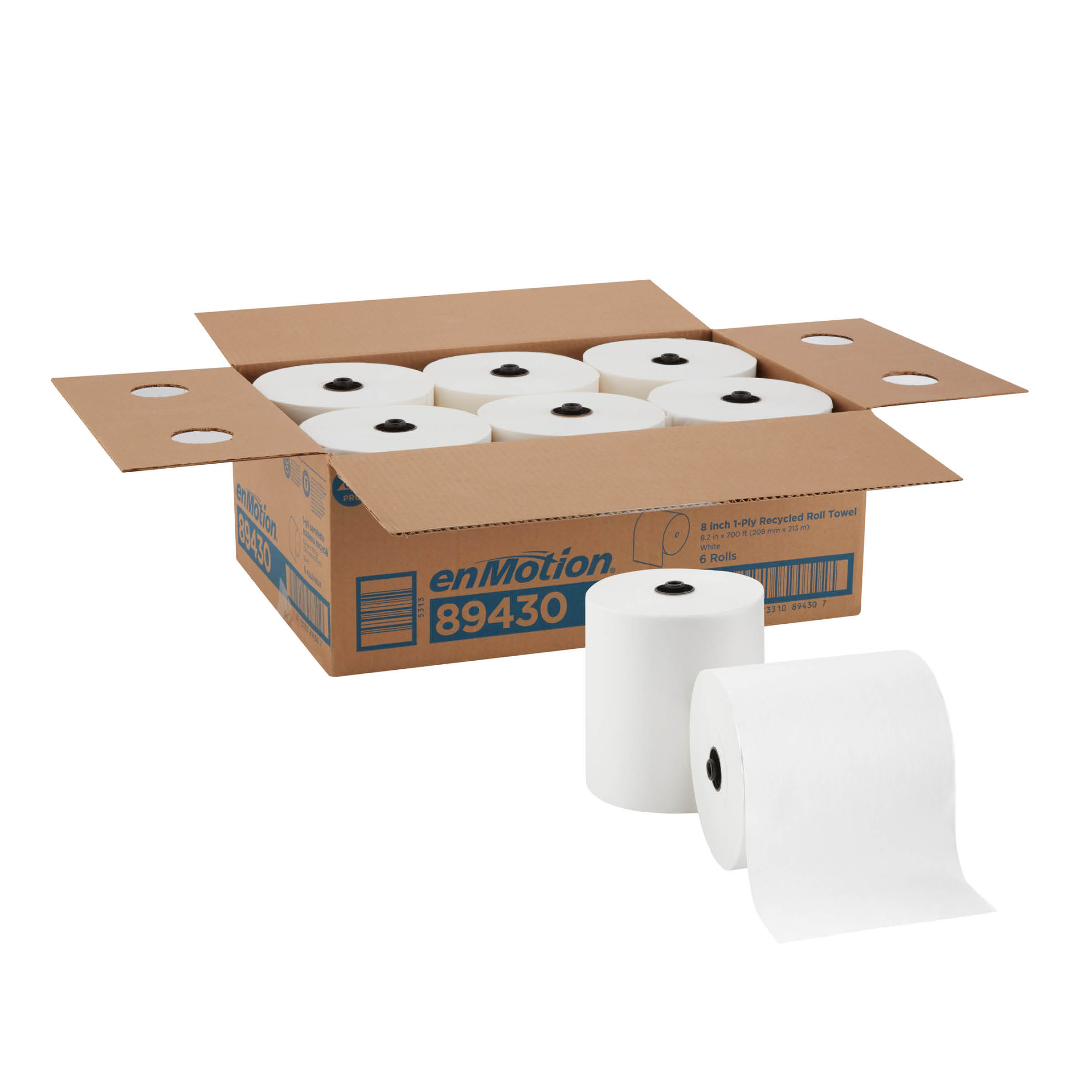 GP PRO ENMOTION® 8# Recycled Paper Towel, White, 89430, 700ft/Roll, 6 Rolls/Case