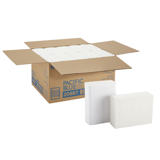 GP PRO Pacific Blue Ultra Z-Fold Paper Towel, White, 20885, 260 Towels/Pack, 10 Packs/Case