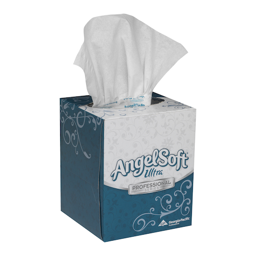 GP PRO Angel Soft Ultra Professional® Premium 2-Ply Facial Tissue, Cube Box, 46560, 96 SHEETS/BOX, 36 BOXES/CASE