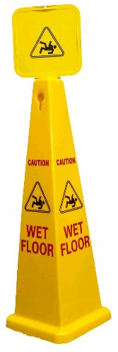 4-SIDED WET FLOOR CONE- 36" YELLOW, 6/CS