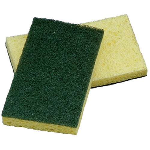 Cellulose Hd Scrubber Sponge Gr/Yl 8/5Pk/Case
