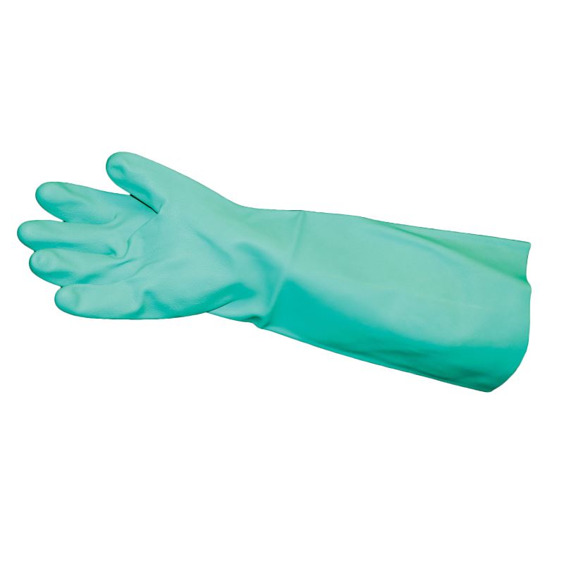 Long-Sleeve Large 22 ml Green Long Sleeve Unlined Nitrile Glove