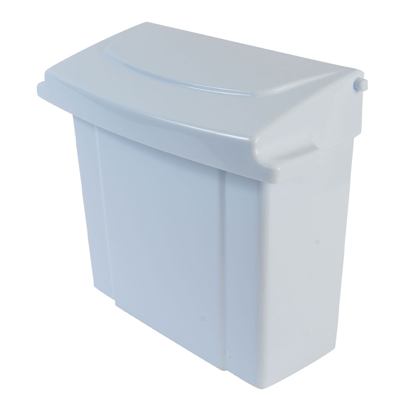 PLASTIC SANITARY NAPKIN RECEPTACLE WHITE 6/CS