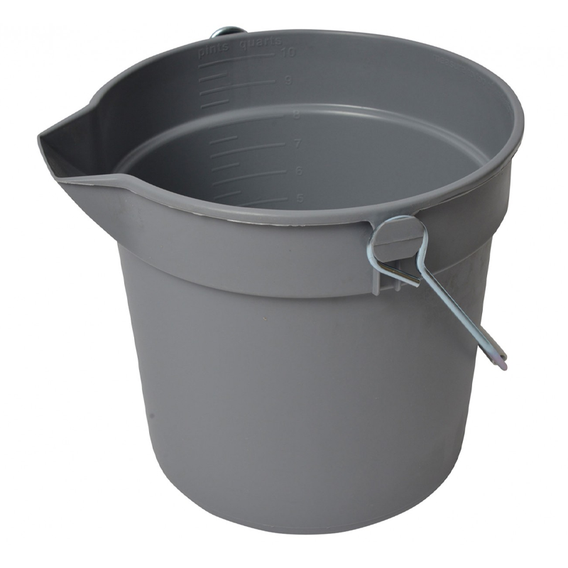 10QT PLASTIC PAIL GREY 12/CS