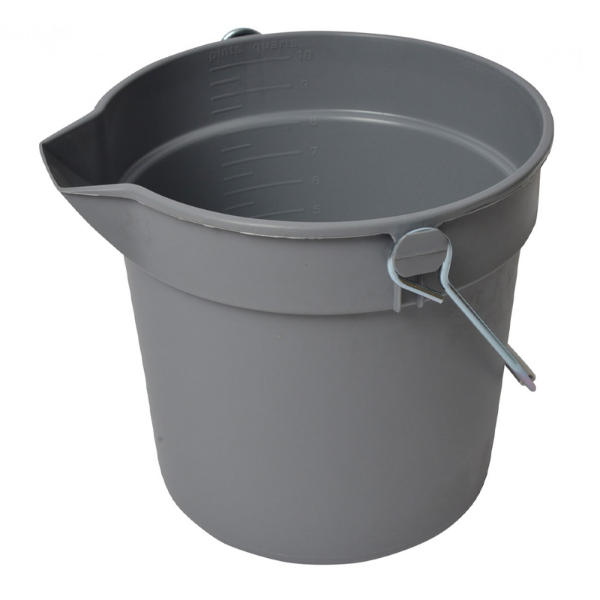 10QT PLASTIC PAIL GREY 12/CS