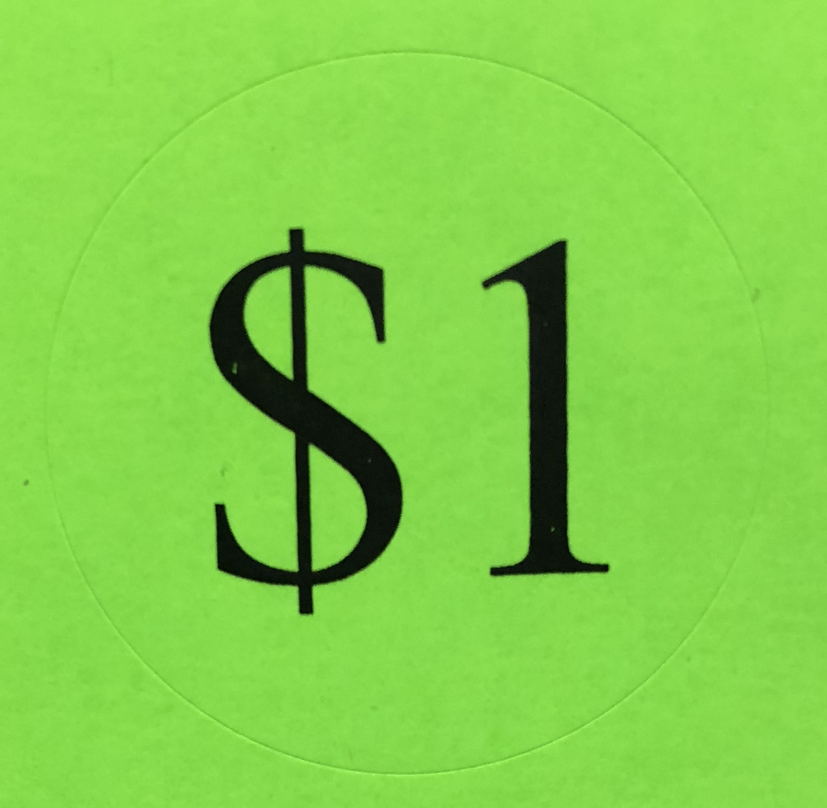 1.5" ROUND $1 LABEL GR 30/SHEET