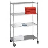 EPOXY COATED LINEN CART 24X48X54 CHROME