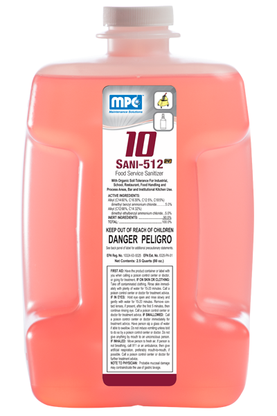 #10 Sani-512 Food Service Sanitizer, 2/80 OZ/CS  