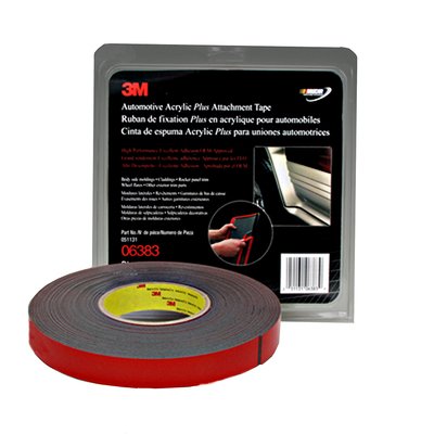 06383 .875X20Yd Acrylic+ Hi Bond Tape Black 12/Case