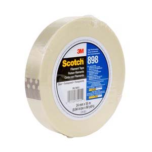 Scotch® Filament Tape 898, Clear, 18 mm x 55 m, 6.6 mil, 48 rolls per case