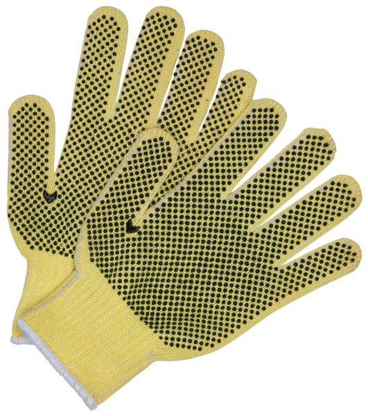 Glove Kevlar/Cotton W/Pvc Dots Lg