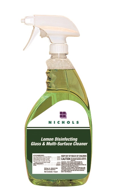 Lemon Disinfecting Glass Multi-Surface Cleaner 12Qt/Case