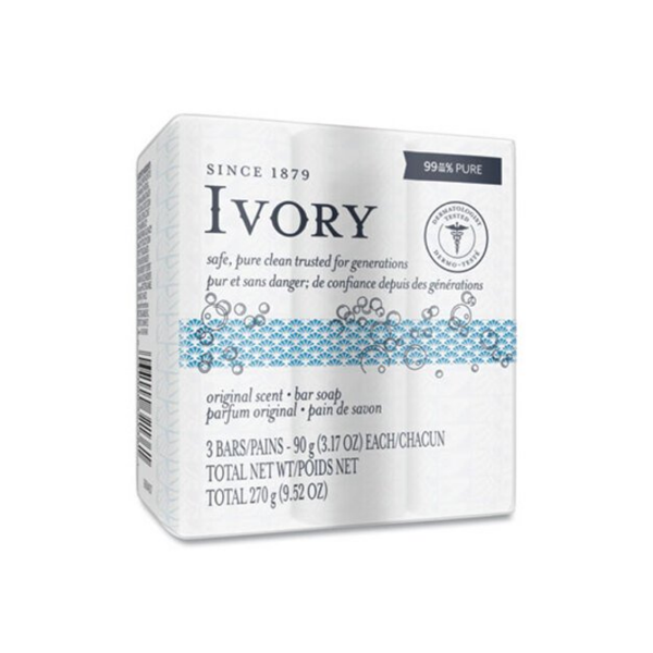 Ivory Bar Soap - 3.10 oz - Skin - White - Fragrance-free - 72 / Carton
