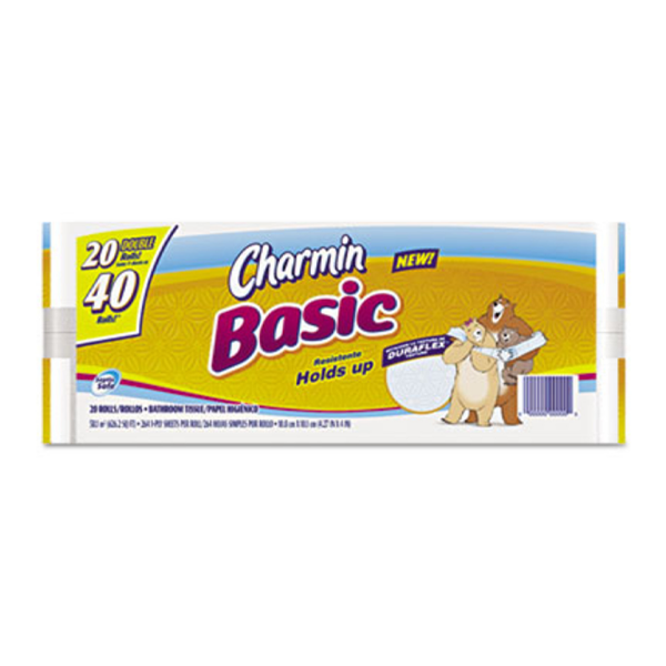 CHARMIN BASIC TOILET TISSUE 1PLY WH 20/264/PK