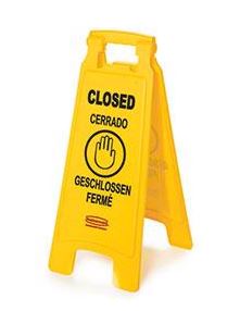 yellow closed sign