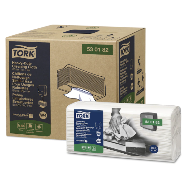 CLEANING CLOTH HEAVY DUTY WHITE TOP PAK 4/105/CS