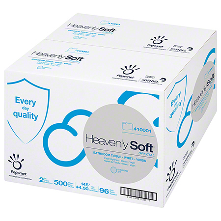 Sofidel 410001 Heavenly Soft Bath Tissue 4.1" x 3.5", 2 Ply, 500 Sheets/Roll, White - 96/Case
