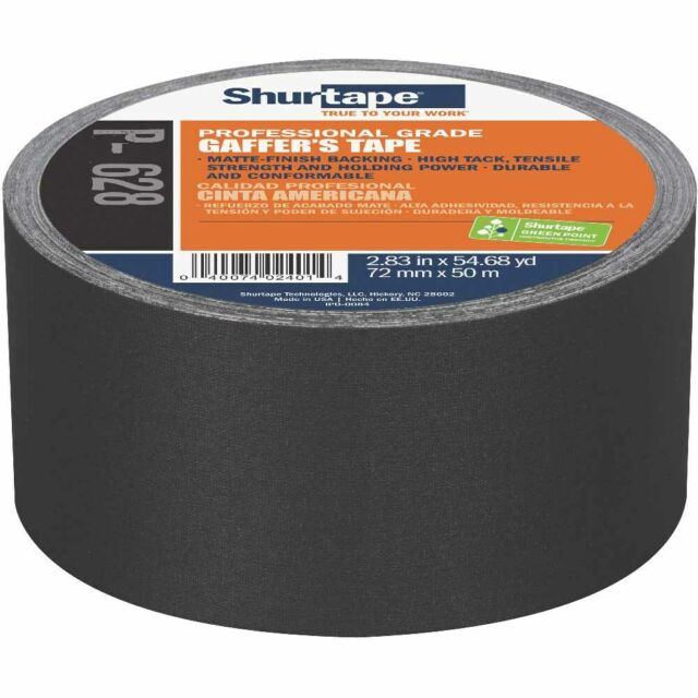 P628 Black 72mmx50m Cloth Tape 16Roll/Case