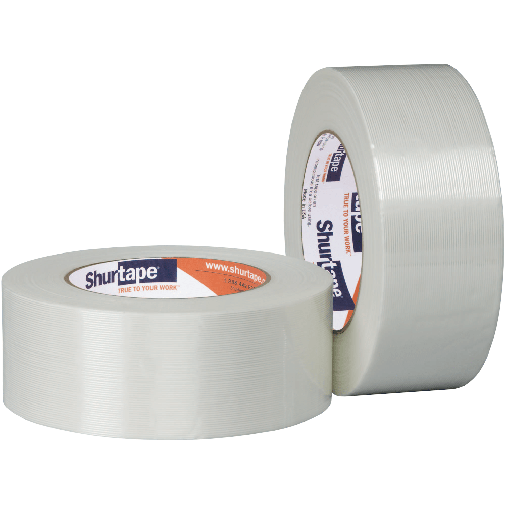 2 rolls of white filament packaging tape