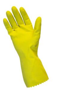 18 MIL, Yellow Flock Lined Latex Small (10 dozen per case)