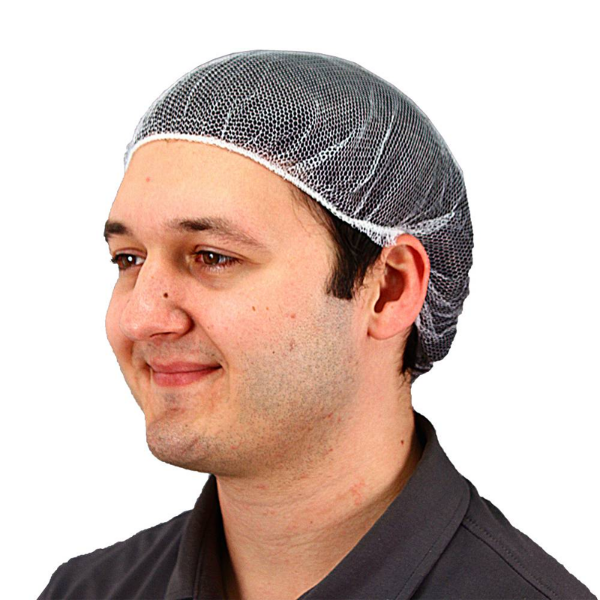 24" WHITE HEAVY WEIGHT POLYESTER HAIRNET 10/100/CS